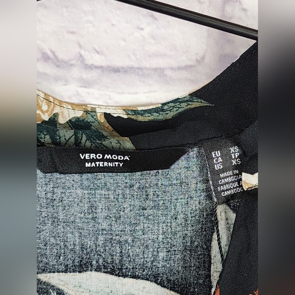 Vero Moda stylish Maternity dress in black and white floral print Size XS NEW - Picture 7 of 13